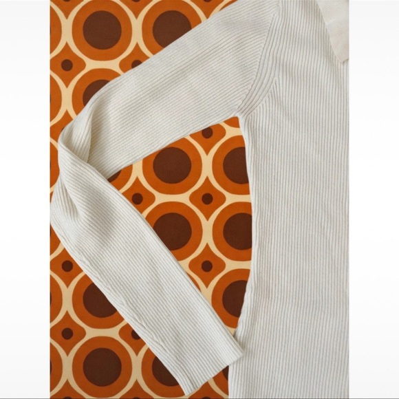 ACOA Zipper front closure Sweater Cardigan cream tan size small - Picture 2 of 5